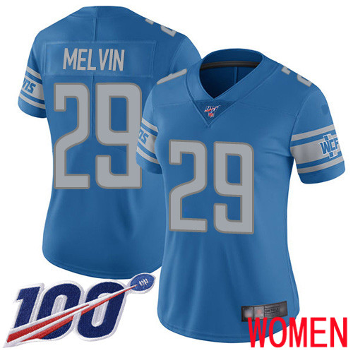 Detroit Lions Limited Blue Women Rashaan Melvin Home Jersey NFL Football #29 100th Season Vapor Untouchable->women nfl jersey->Women Jersey